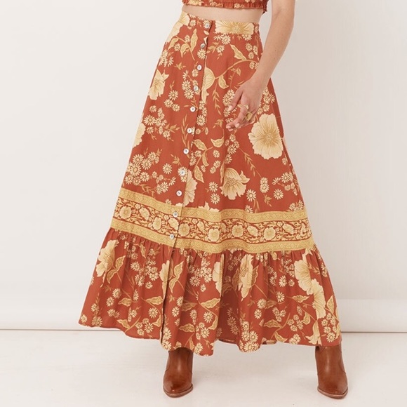 Spell Dresses & Skirts - SPELL Sloan Maxi Skirt in Ochre